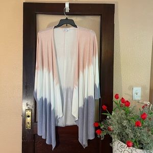 Open Front Cardigan Elbow Length Sleeves